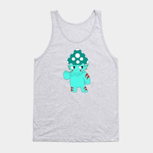 Cyan Mushroom Warrior Tank Top